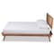 Baxton Studio Nura Mid-Century Modern Walnut Brown Finished Wood and Synthetic Rattan Full Size Platform Bed 190-9819-9801-ZORO - alternate 10